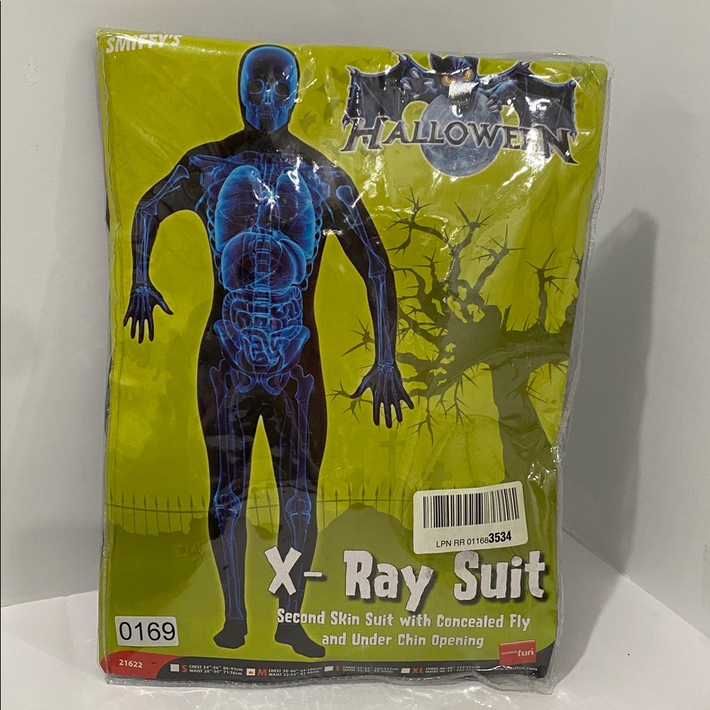 Smiffy's  X-Ray Suit Costume Second Skin Suit W/ Concealed Fly & Chin Opening